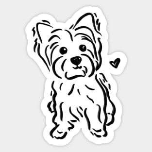 Yorkie Yorkshire Terrier Minimalistic Brush style Illustration Sticker